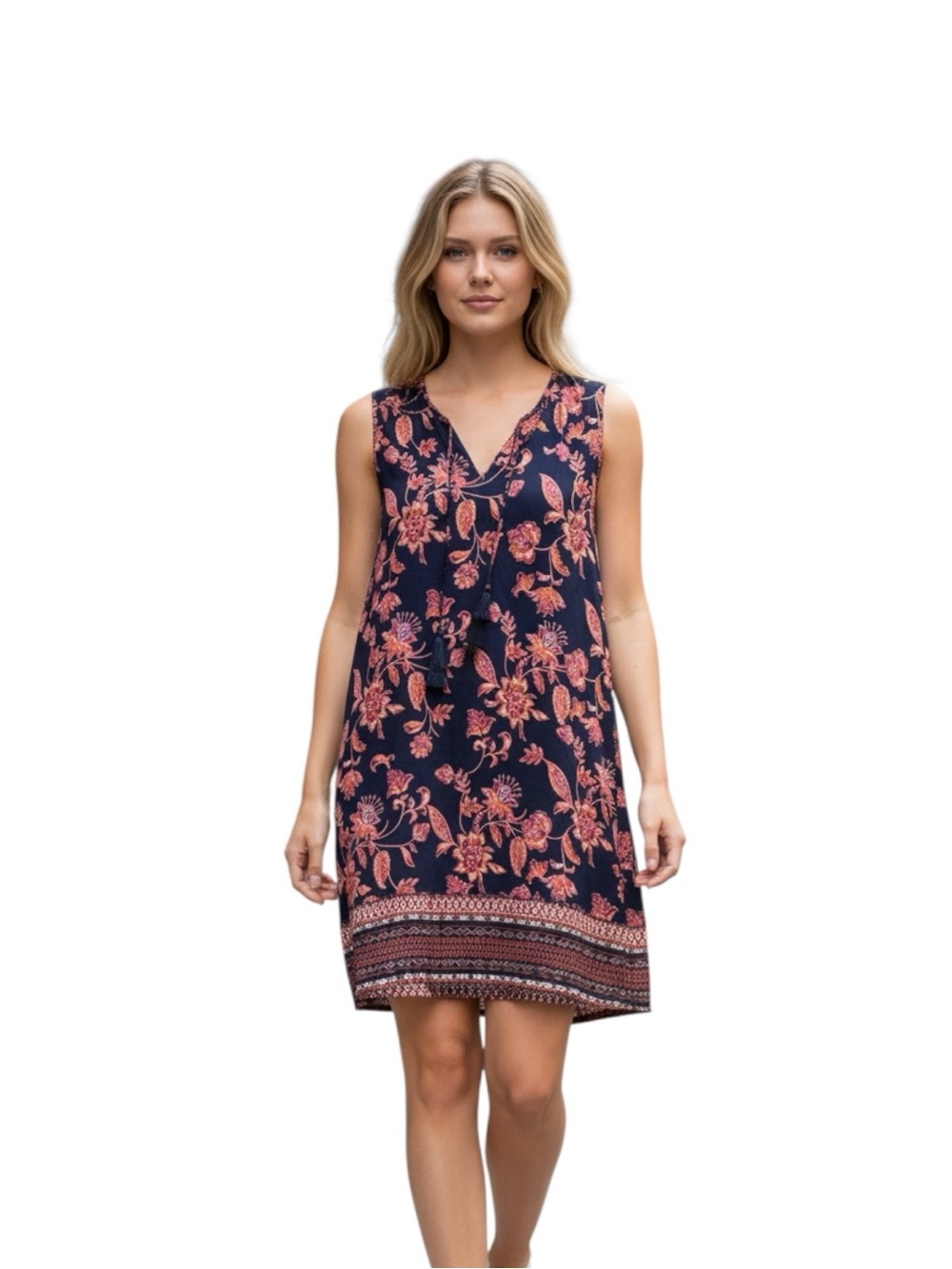 Beachlunchlounge Black and Orange Floral Dress Size‎ S